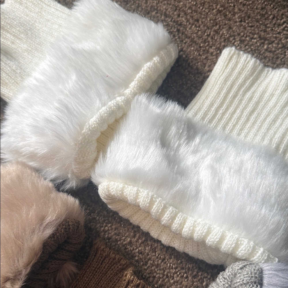 Faux Fur Knit Boot Cuffs Set - Picture 6 of 8